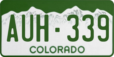 CO license plate AUH339