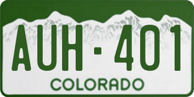 CO license plate AUH401