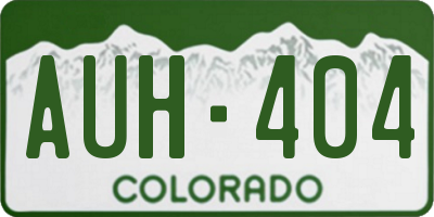 CO license plate AUH404