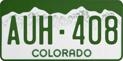 CO license plate AUH408
