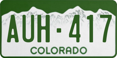 CO license plate AUH417