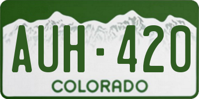 CO license plate AUH420