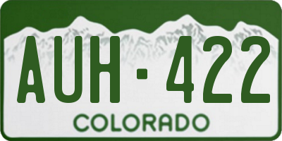 CO license plate AUH422