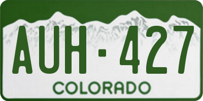 CO license plate AUH427