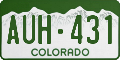 CO license plate AUH431