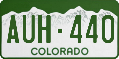 CO license plate AUH440
