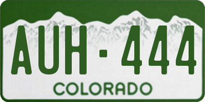 CO license plate AUH444