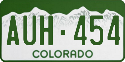 CO license plate AUH454