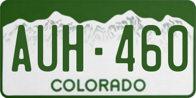 CO license plate AUH460