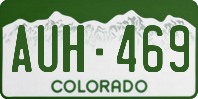 CO license plate AUH469