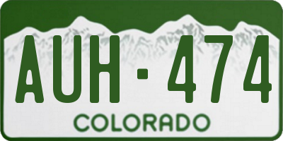 CO license plate AUH474