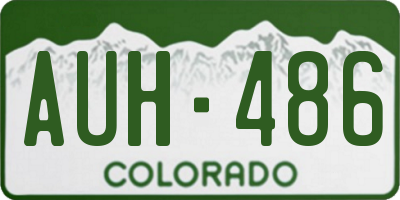 CO license plate AUH486