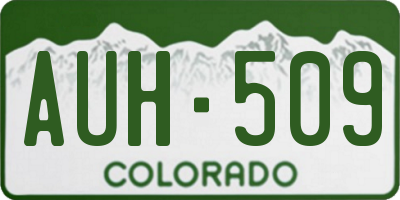 CO license plate AUH509