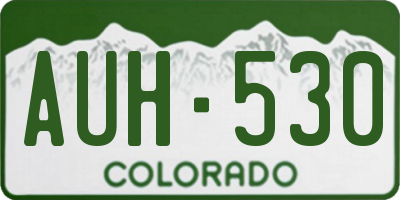 CO license plate AUH530
