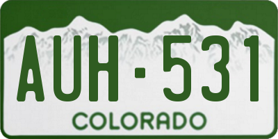 CO license plate AUH531