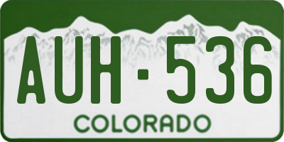 CO license plate AUH536