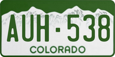CO license plate AUH538