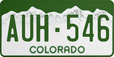 CO license plate AUH546