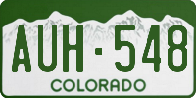 CO license plate AUH548