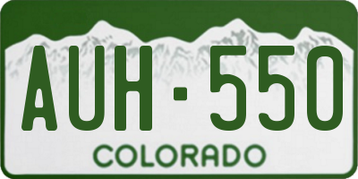 CO license plate AUH550