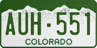 CO license plate AUH551