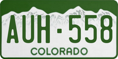 CO license plate AUH558