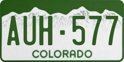 CO license plate AUH577