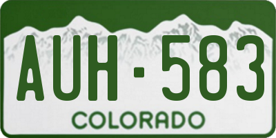 CO license plate AUH583