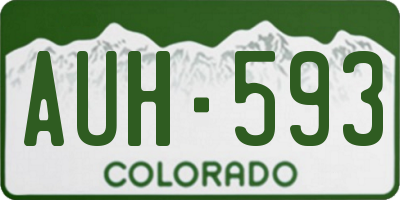 CO license plate AUH593