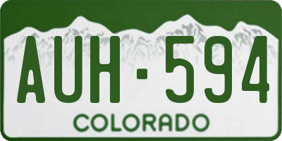 CO license plate AUH594