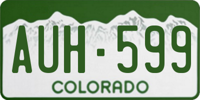 CO license plate AUH599