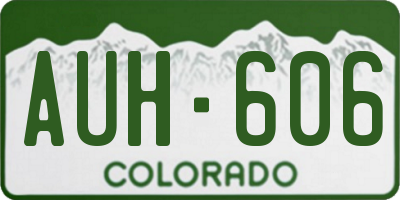 CO license plate AUH606