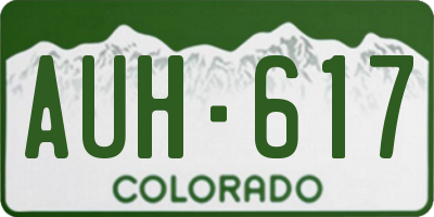 CO license plate AUH617