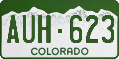 CO license plate AUH623