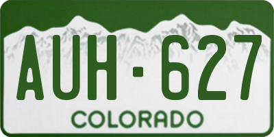 CO license plate AUH627