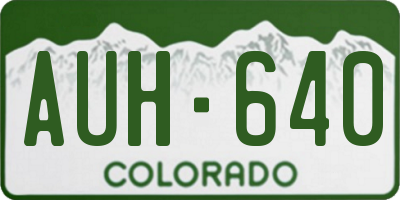 CO license plate AUH640