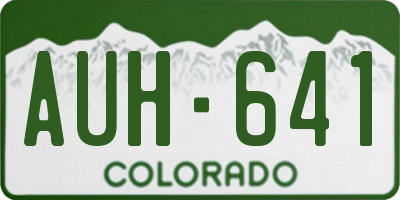CO license plate AUH641