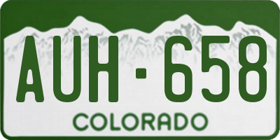 CO license plate AUH658