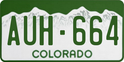 CO license plate AUH664