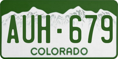 CO license plate AUH679