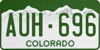 CO license plate AUH696