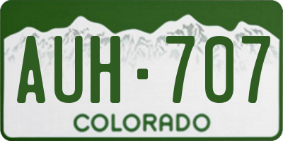 CO license plate AUH707