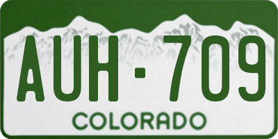 CO license plate AUH709