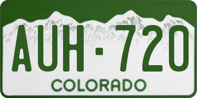 CO license plate AUH720