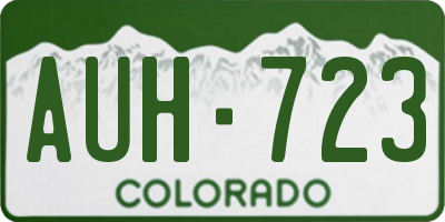 CO license plate AUH723