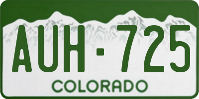 CO license plate AUH725
