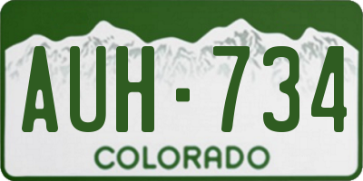 CO license plate AUH734