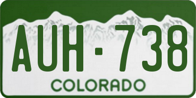 CO license plate AUH738