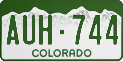 CO license plate AUH744