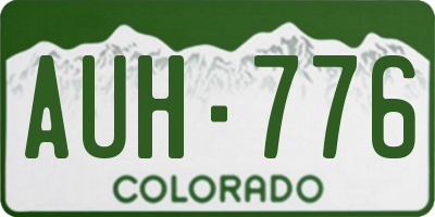 CO license plate AUH776